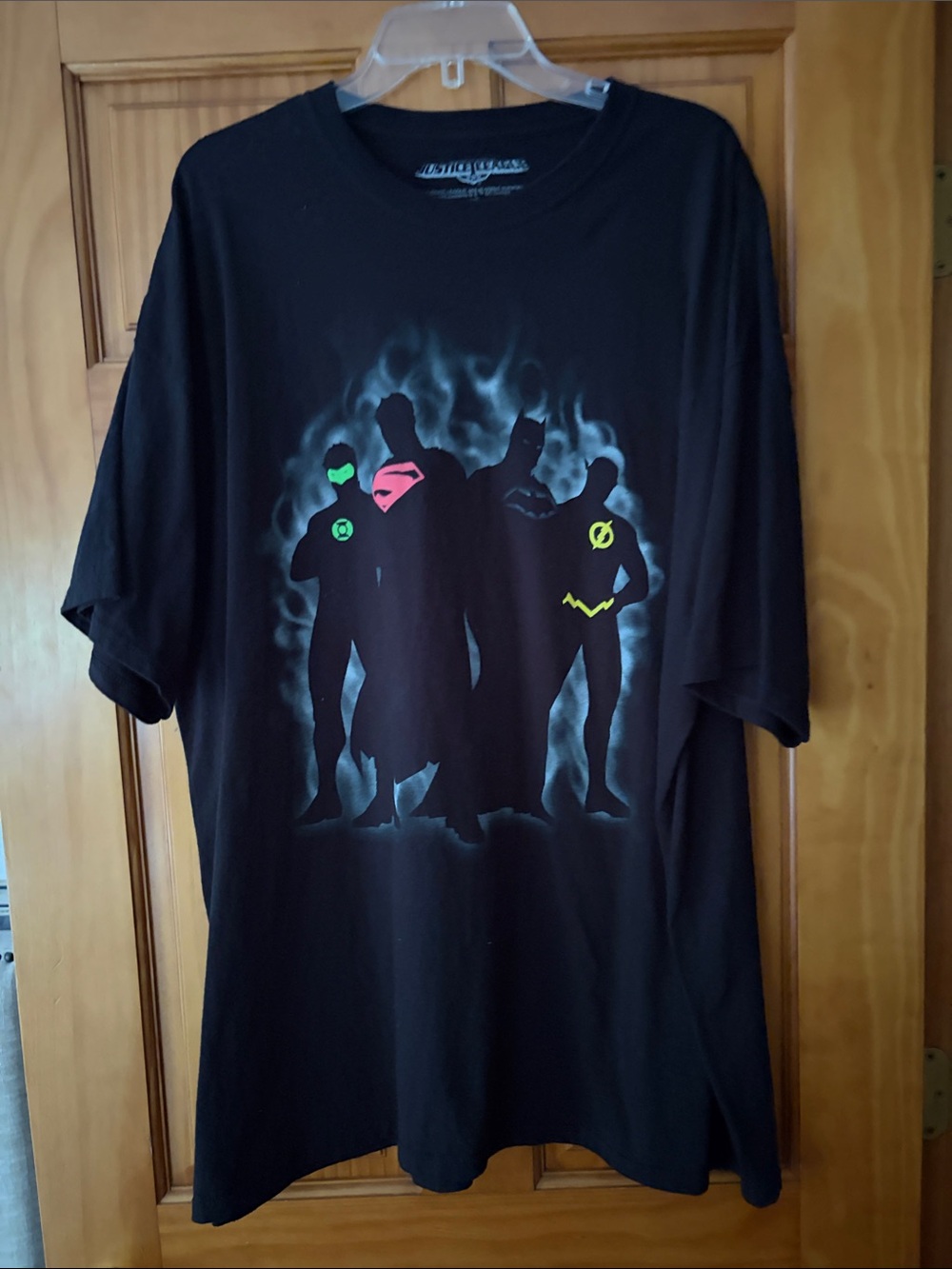 Justice League 3XL Superman Flash Green Lantern Batman Black T-shirt